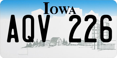 IA license plate AQV226