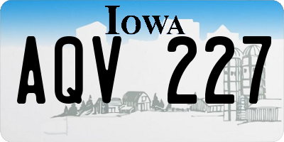 IA license plate AQV227