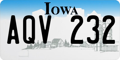 IA license plate AQV232