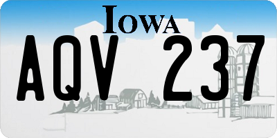 IA license plate AQV237