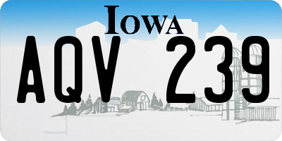 IA license plate AQV239