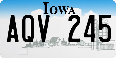 IA license plate AQV245