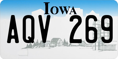 IA license plate AQV269