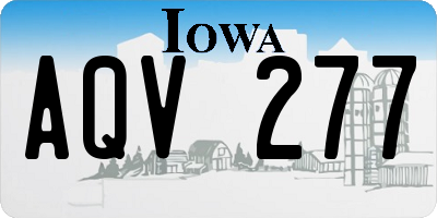 IA license plate AQV277