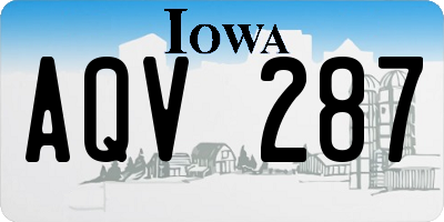 IA license plate AQV287