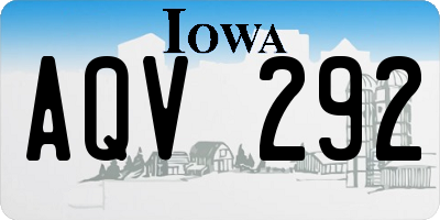 IA license plate AQV292