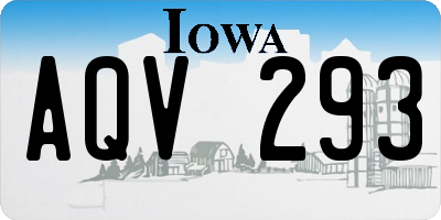 IA license plate AQV293
