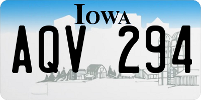 IA license plate AQV294