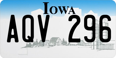 IA license plate AQV296