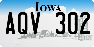 IA license plate AQV302
