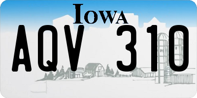 IA license plate AQV310