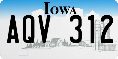 IA license plate AQV312