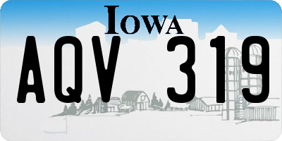 IA license plate AQV319