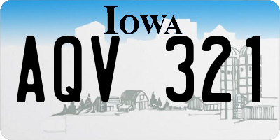 IA license plate AQV321