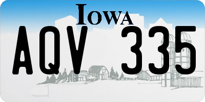 IA license plate AQV335