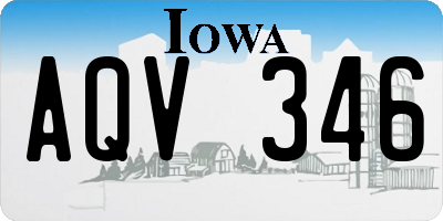 IA license plate AQV346