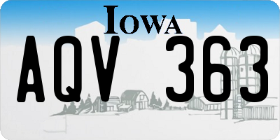 IA license plate AQV363
