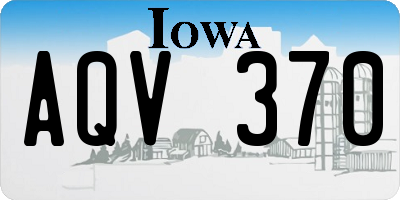 IA license plate AQV370
