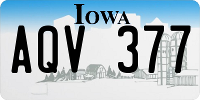 IA license plate AQV377