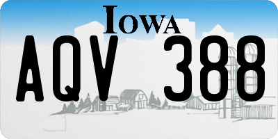 IA license plate AQV388
