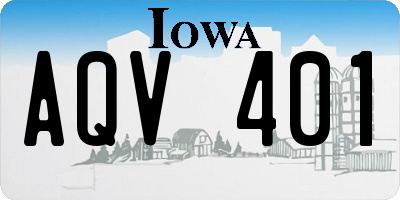 IA license plate AQV401