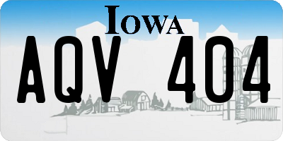 IA license plate AQV404