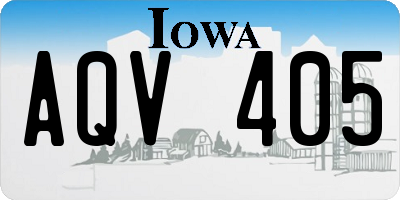 IA license plate AQV405