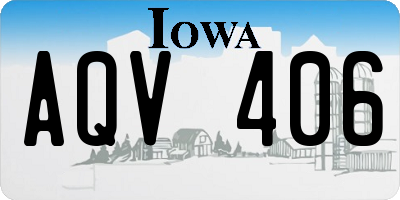 IA license plate AQV406