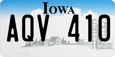 IA license plate AQV410