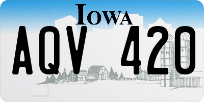 IA license plate AQV420