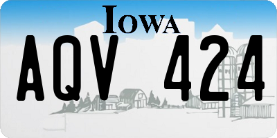 IA license plate AQV424