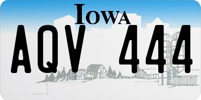 IA license plate AQV444