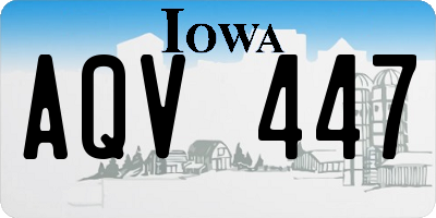 IA license plate AQV447