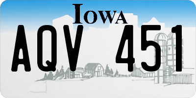 IA license plate AQV451