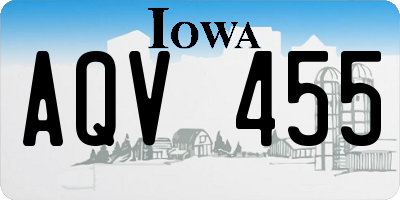 IA license plate AQV455