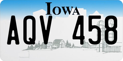 IA license plate AQV458
