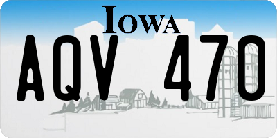 IA license plate AQV470