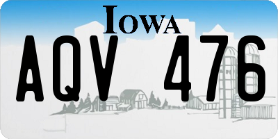 IA license plate AQV476