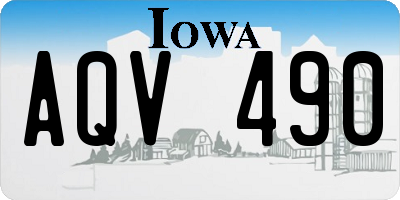 IA license plate AQV490