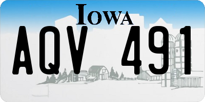 IA license plate AQV491