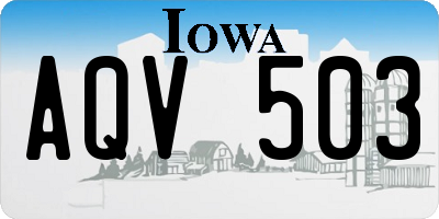 IA license plate AQV503