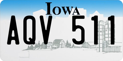 IA license plate AQV511