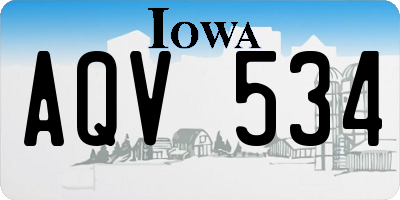 IA license plate AQV534