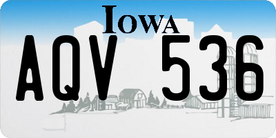 IA license plate AQV536