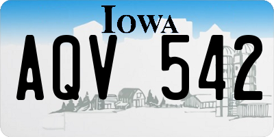 IA license plate AQV542