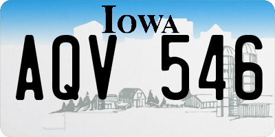 IA license plate AQV546
