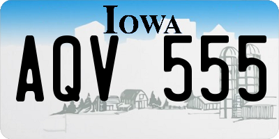 IA license plate AQV555