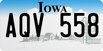 IA license plate AQV558