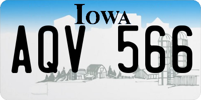 IA license plate AQV566
