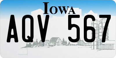 IA license plate AQV567